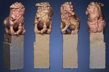 3D model Lion statue 009 (STL)